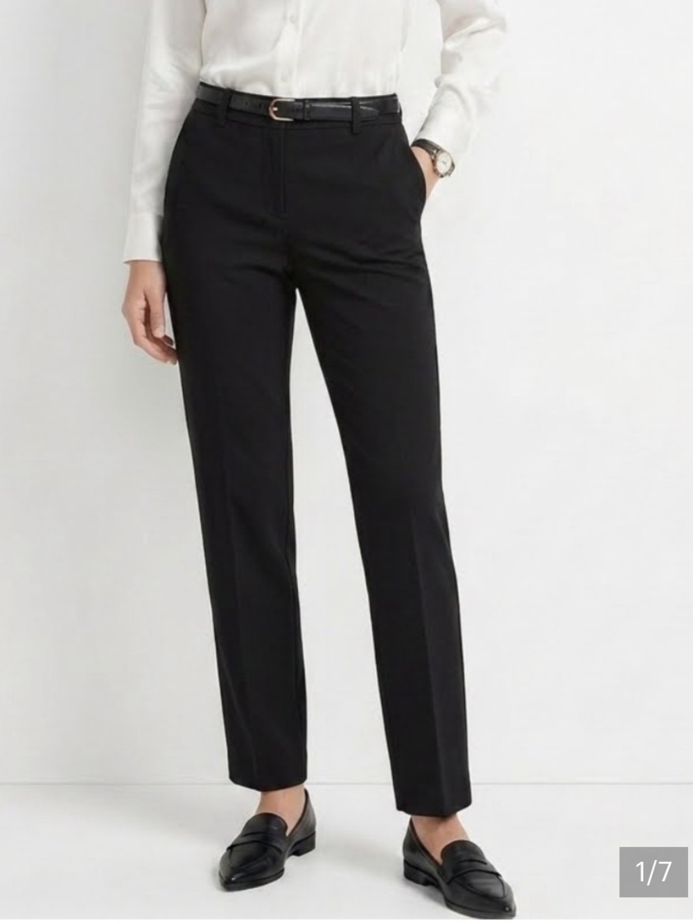 Classic Black Straight-Leg Work Pants - Women's Sz 10L